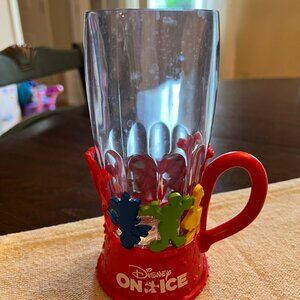 Disney on Ice Mickey & Friends Light Up Plastic Cup Red Base WORKING LIGHTS!